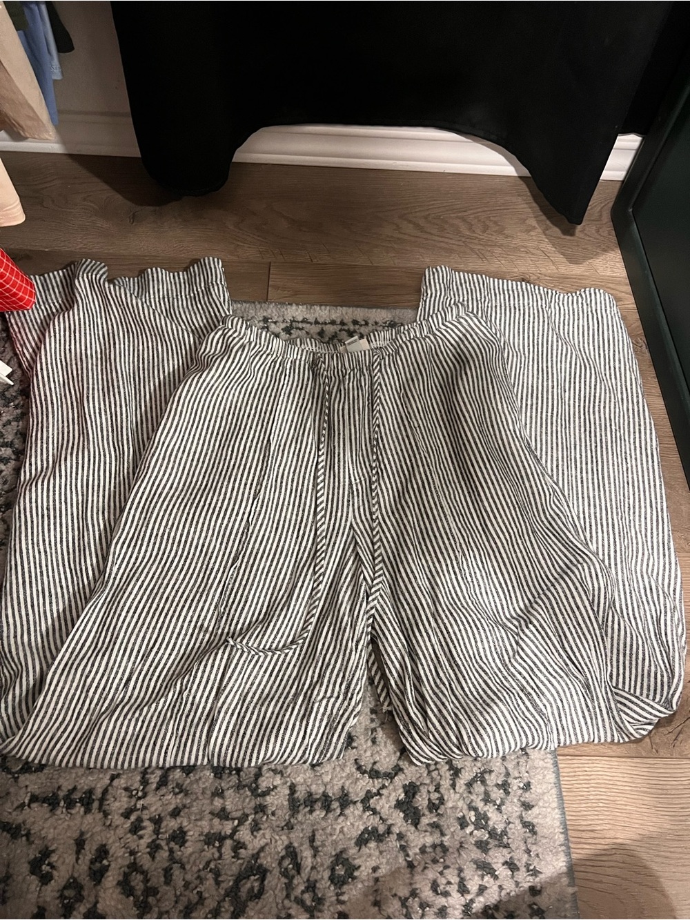 a new day Black and White Striped linen pants
